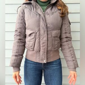 Triple Five Soul Women's Taupe Bomber Jacket, size M